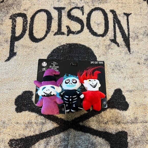 Disney Nightmare Before Christmas Dog/Cat Toys Set of three,  spooky! NWT - Picture 1 of 6